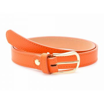Curea EPICA portocalie, F33, din piele naturala