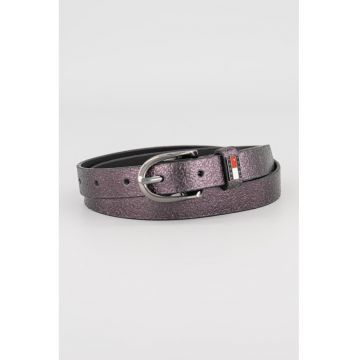 Curea ingusta de piele - Negru