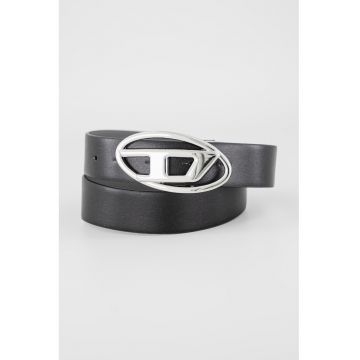 Curea reversibila din piele cu catarama plata cu logo