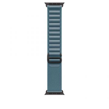 Curea Smartwatch Apple MG9L4ZM/A pentru Watch 49mm, Alpine Loop, Medium, Black Titanium Finish (Albastru deschis)