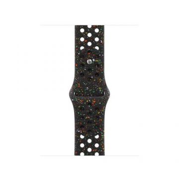 Curea Smartwatch Apple MG9Y4ZM/A pentru Watch 40mm, Nike Sport Band, M/L (Negru)