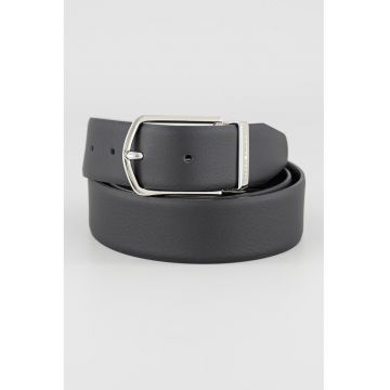 Curea uni de piele - Negru