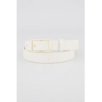 Curea uni din piele - Alb