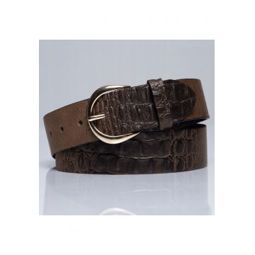 Curea barbati -  100% piele naturala - catarama metalica - 100 Cm - maro