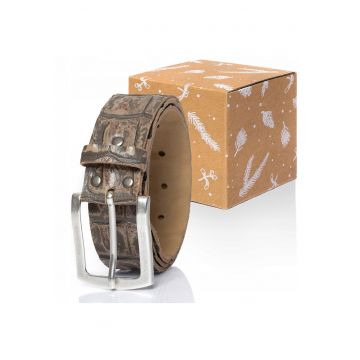 Curea barbati  BELT - piele naturala - 40mm - culoare maro - marime talie 85 cm