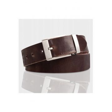 Curea barbati  MUS-M5051 - piele naturala - catarama metalica - maro - 100 cm