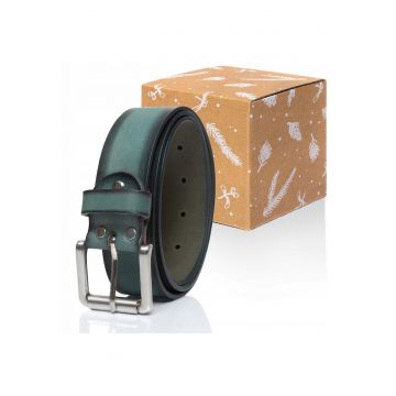 Curea Barbati -  Piele Naturala - 105cm - Verde