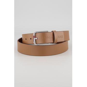 Curea de piele cu logo in relief Austin Seasonal - Maro cognac