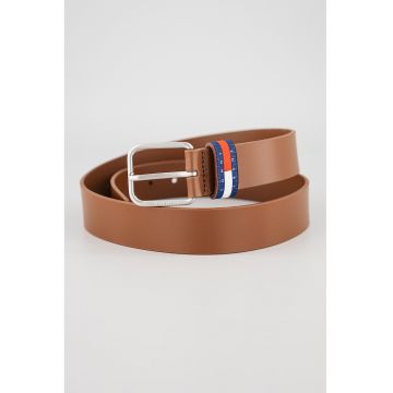 Curea de piele cu logo Ryan - Maro cognac