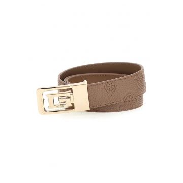 Curea de piele ecologica - catarama cu nit - Maro inchis