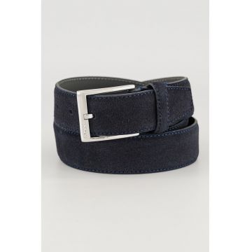 Curea de piele intoarsa cu catarama metalica - Bleumarin