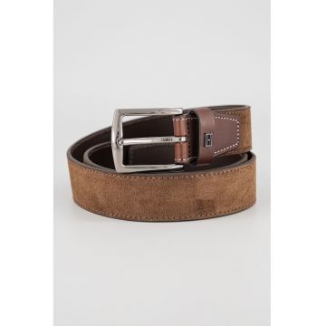 Curea de piele intoarsa Denton - Maro pamantiu