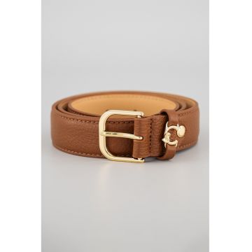 Curea de piele Metal - Maro inchis