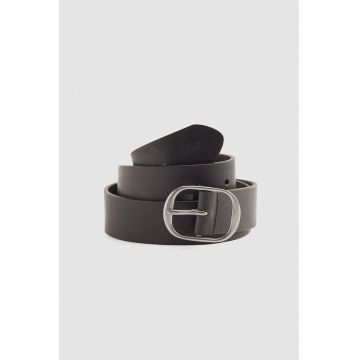Curea din piele cu catarama cu nit - Negru