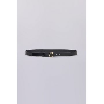 Curea din piele cu catarama cu nit - Negru