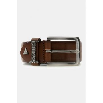 Curea din piele cu catarama metalica Adj - Maro
