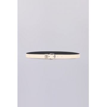 Curea din piele cu catarama metalica - Bej deschis