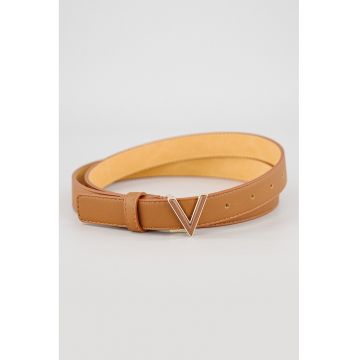 Curea din piele cu catarama metalica - Maro scortisoara