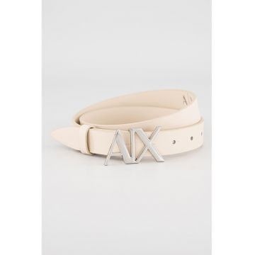 Curea din piele cu pelicula de poliuretan - Negru/Bej