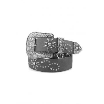 Curea din piele ecologica cu aplicatii cu strasuri