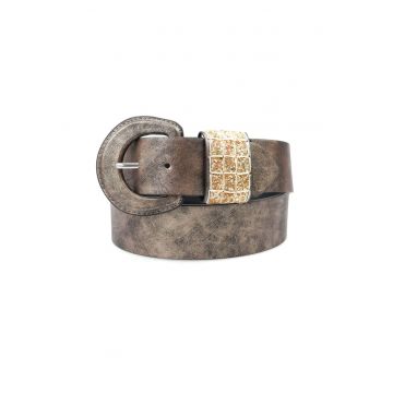 Curea din piele ecologica cu catarama circulara