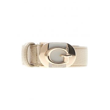 Curea din piele ecologica cu catarama cu monograma Jessa - Maro taupe