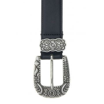Curea din piele ecologica cu catarama metalica - Negru