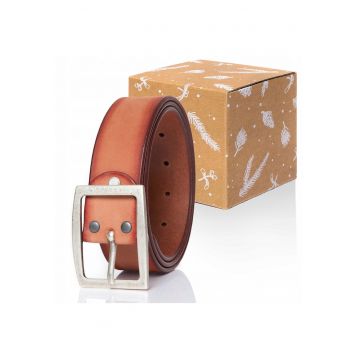 Curea Din Piele  Maro - Portocaliu
