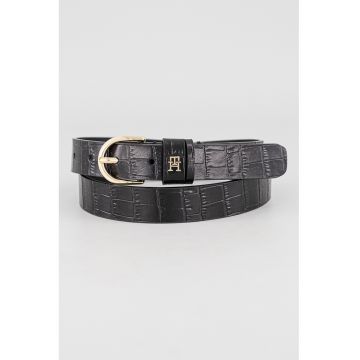 Curea ingusta din piele - Negru