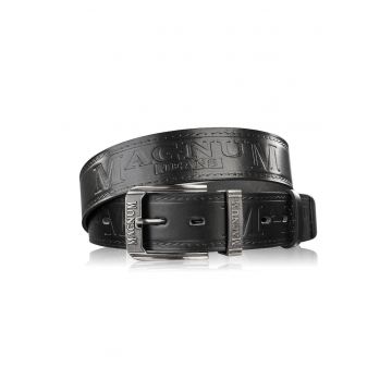 Curea pentru pantaloni din piele pentru barbati Brodrene Magnum MAG-09 - Negru