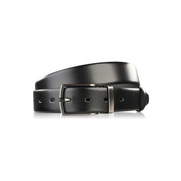 Curea pentru pantaloni din piele pentru barbati Brodrene OPM-11 - Negru