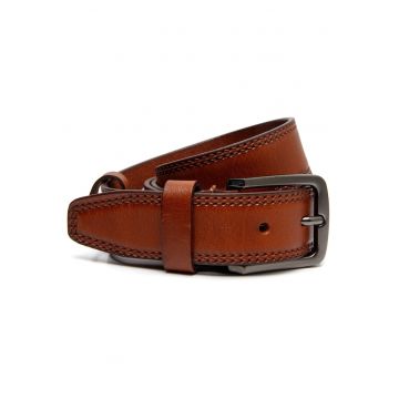 Curea piele naturala coniac - 115 cm - Manovo -  Coniac