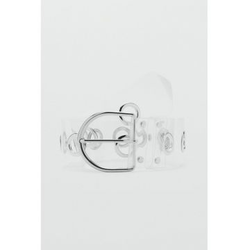 Curea semitransparenta cu catarama metalica - Transparent