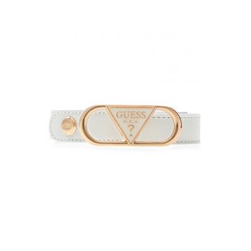 Curea subtire din piele ecologica Isobel - Alb