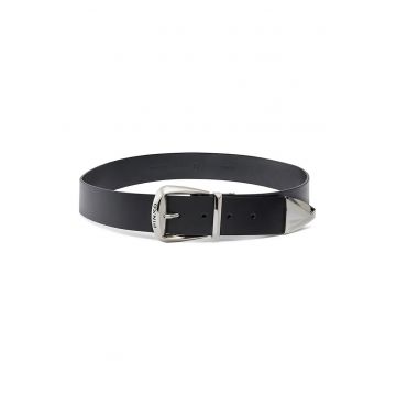 Curea uni de piele - Negru