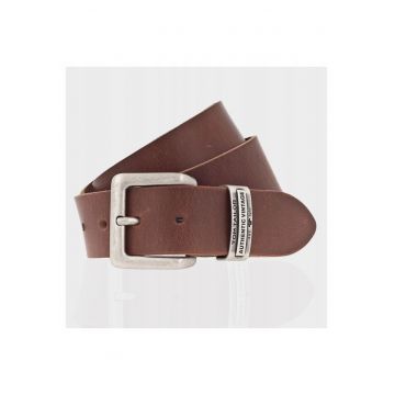 Cureaua Barbati -  TG1068L89/645 - Regular Fit - Cu Catarama Metalica - Design Clasic - Pentru Pantaloni - Blugi - Pantaloni Scurti - 100% Piele Naturala - 95 Cm - Maro