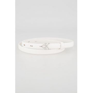 Geanta skinny de piele cu logo - Alb