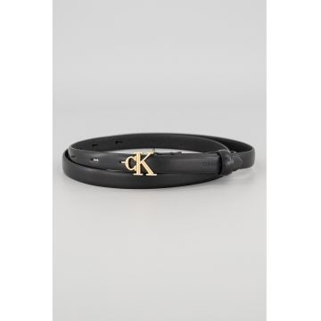 Geanta skinny de piele cu logo - Negru