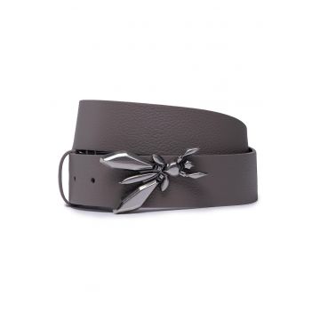 Curea de dama -  piele naturala - gri - S