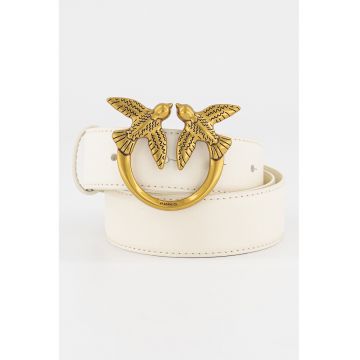 Curea de piele cu catarama cu logo Love Berry