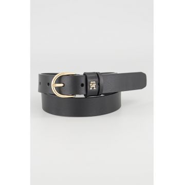 Curea de piele cu detaliu logo Essential - Negru
