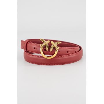 Curea de piele Love Birds - Rosu inchis