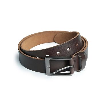 Curea pentru barbati 5504, piele naturala, 120 cm, Maro inchis