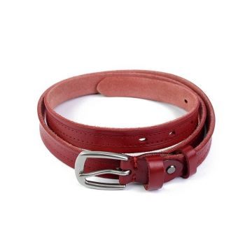 Curea pentru dama 6282, piele naturala, 110 cm, Rosie