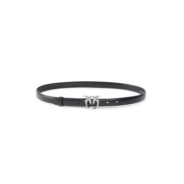 Curea subtire din piele Love - Negru