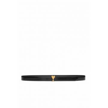 Black Cow Leather Ami De Coeur Buckle Belt - 95cm