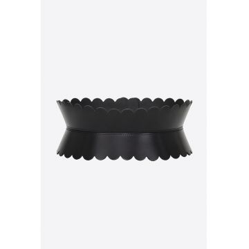 Centura Corset Margini Ondulate - Negru