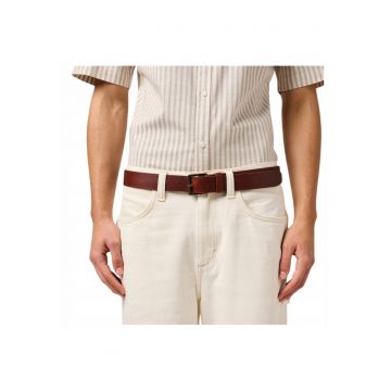 Curea Barbati -  Roller Buckle - 100 cm - Maro - Regular Fit - Piele Naturala - Design Clasic Casual - Ideal Pentru Uz Zilnic - Catarama Decorativa
