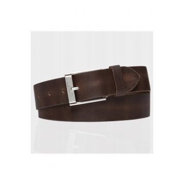 Curea Barbati -  SOPO-TT294 - 95 cm - Maro - Piele Naturala - Catarama Decorativa - Design Clasic Casual - Ideal Pentru Uz Zilnic - Material Durabil Premium - Stil Casual Si Elegant