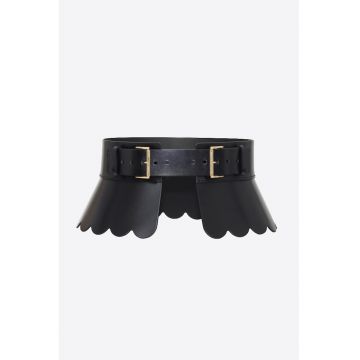 Curea Corset Scalloped Peplum - Negru